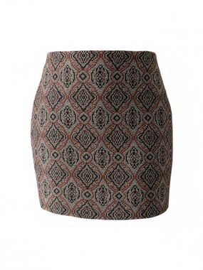 Geometric Textured Miniskirt Skirt